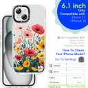 for iPhone 14 Case, [Floral Garden] Cool Aesthetic Pattern for Women, [11FT Military-Grade Drop Tested] Slim Crystal Clear Shockproof TPU Bumper Phone Cover, 6.1"