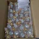 24 Set Holy Water Bottles Catholic Bulk Glass Baptism Favors for Guests Christian Water Container with Floral Organza Bags Bow for Holy Communion Gifts Church Wedding Baptism Decor (Pink, 24)