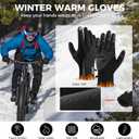 3 x AURUZA Winter Gloves Men Women, Zipper Cycling Gloves Touch Screen, Windproof Warm Gloves Cold Weather, Anti-Slip Sports Gloves for Cycling Driving Running Hiking Climbing Skiing Sports (X-Large, Black)