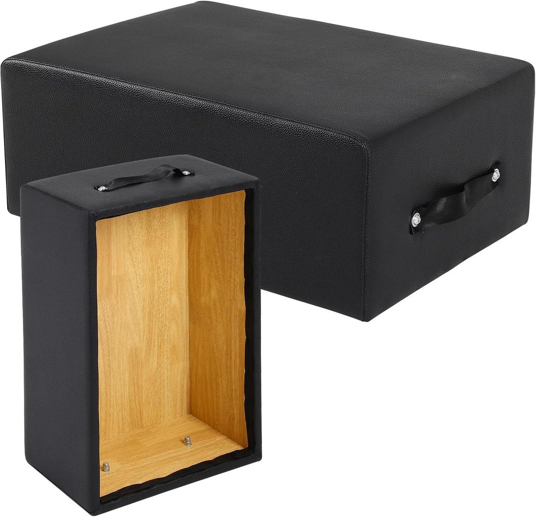FAHKNS Portable Pilates Reformer Sitting Box, Non-Slip Pilates Sit Boxs for Home Workout, Pilates Exercise Accessories for Pilates Refomer/ Board, Posture Correction (Black)