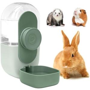 Pack of 2, Kenond 28oz Hanging Automatic Rabbit Water Bottle, Guinea Pig Water Bottle No Drip, Gravity Water Dispenser for Cage, Suitable for Guinea Pig, Bunny, Hamsters and Other Small Animals(Green)