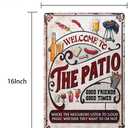 2 x Welcome To Our Patio Where Our Neighbors Listen To Good Music Whether They Want To Or Not Retro Signs Metal Tin Sign Animal Farm Home Office Wall Decor Plaque Sign 12x8 Inch