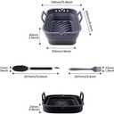 Original Air Fryer Silicone Liner, 4 piece set for your air fryer daily essential use, reusable, cleanliness maintaining good condition of your air fryer. The liners are 8.1inch 100% platinum silicone