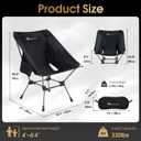 MOON LENCE Portable Camping Chair Plus, Larger & Roomier, Compact and Lightweight Still, Folding Chair for Backpacking & Hiking, 330Lbs Capacity (Black-2pack)