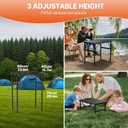 FUNYKICH 2ft Aluminum Folding Camping Table, 3 Height Adjustable Max 29.4", Tabletop size: L23.6"xW15.7"