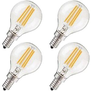 G45 4W E14 Base Candelabra LED Bulbs Dimmable(4 Pack)-Vintage Edison LED Bulb 40W Equivalent 2700K Warm White Lamp for Home,Pendant Lights,Sconces,Antique Light Fixtures 110V~130V AC