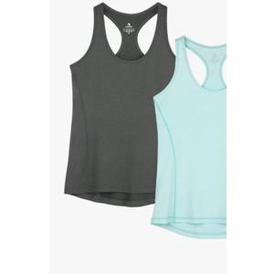icyzone Women's Racerback Workout Athletic Running Tank Tops (Pack of 2),M /L