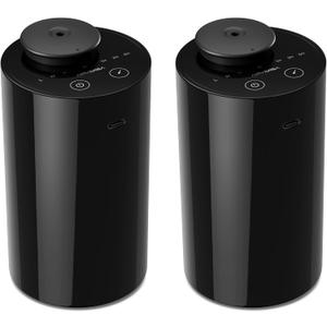 Airversa Waterless Diffuser for Essential Oil, Car Diffsuer, Battery Operated Nebulizer, 0.7 Fl Oz/ 20mL, Mini Scent Air Machine, 3 Timers & 3 Mist Levels for Home, Room, Office, Black 2 Pack