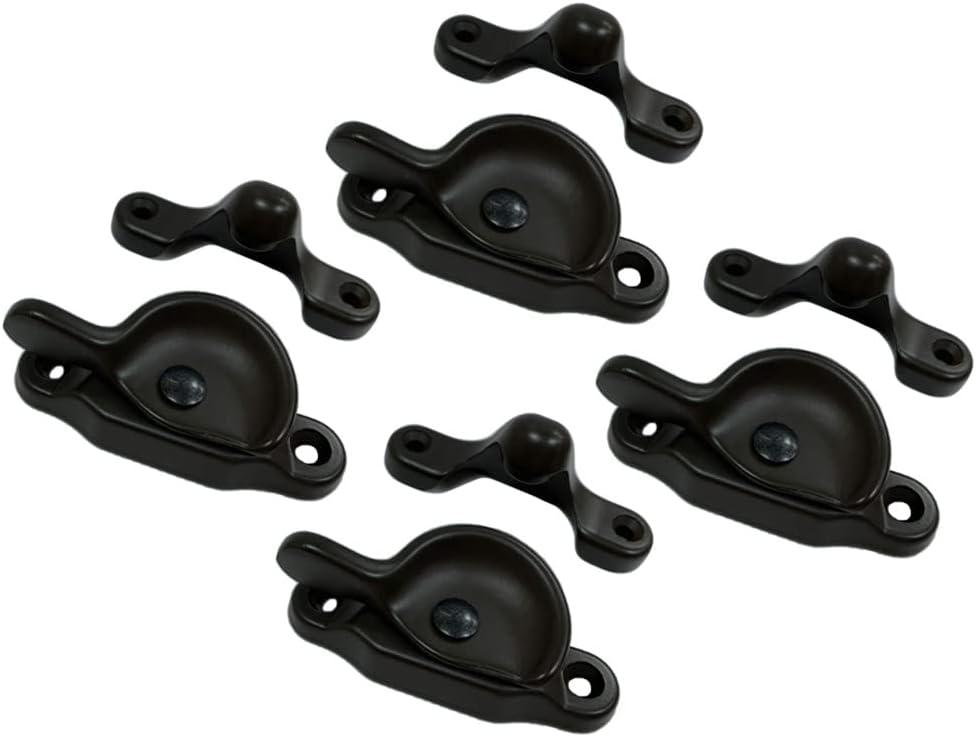 QCAA Forged Brass Sash Lock in Solid Brass, CTC 2", Oil Rubbed Bronze US10B, 4 Pack, Made in Taiwan (ORB)