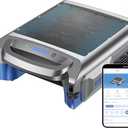 V1T Solar Pool Skimmer, Robotic Pool Surface Skimmer Cleaner with App Control, 7L Large Basket 24/7 Cleaning Smart Obstacle Avoidance Dual Charging Options Ideal for Above Ground Pool Blue