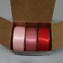 Vitalizart Ribbon for Gift Wrapping 1" x 30Yd Doubel Face Continuous Functional Satin Ribbon for Crafts Silk Like Fabric Flower Bouquet Birthday Party Decorations Bridal Shower Wreath Hair Pink & Red