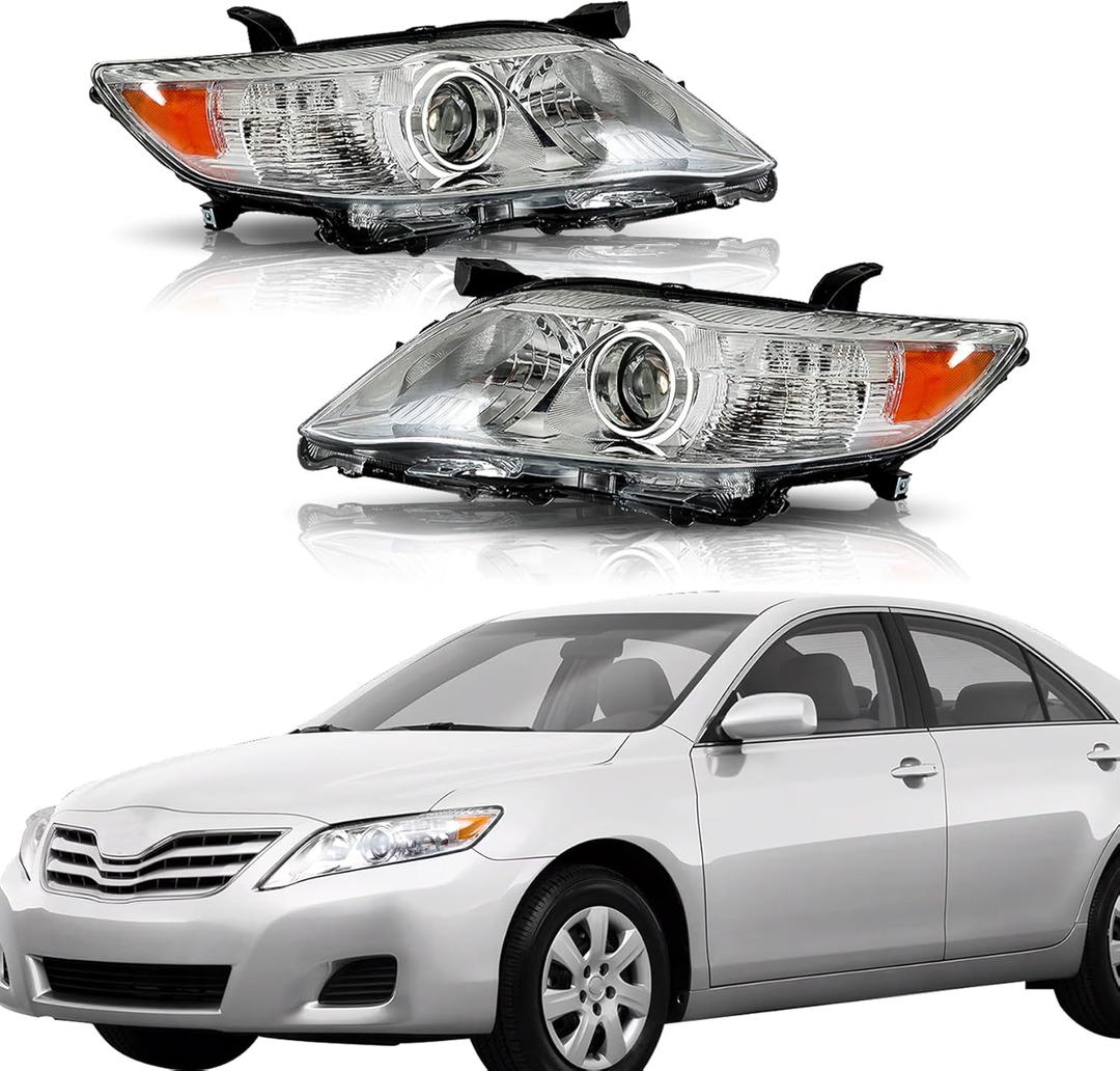 WFLNHB Headlights Assembly Replacement for Toyota Camry Base/CE/LE/XLE 2010 2011 Projector Headlights Headlamps Driver & Passenger Side