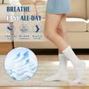 Compression Crew Socks for Women Thin Lightweight (15-20 mmHg) for Athletic Nurses Circulation Support Socks, 4 Pairs
