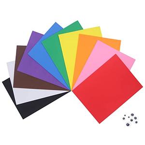 OISAKLD 10 Pack EVA Color Foam 9x12 inch EVA Craft Foam 2mm EVA Foam Sheets for DIY Handcraft Crafts Project