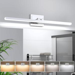 VOLISUN Modern Bathroom Vanity Light 31.5 inch, Rotatable, 18W Dimmable 5CCT Led Bathroom Light Fixture Over Mirror, Chrome Vanity Light for Bathroom Mirror Cabinets-ETL Certificated
