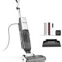 4-in-1 Steam Vacuum Mop - High-Performance Wet & Dry Floor Cleaner for Hardwood Floors & Carpets, 212F Steam for Tough Stains, Self-Cleaning & LED Display (White)