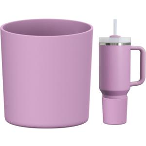 WUQID Higher Silicone Boot Compatible with Stanley Quencher H2.0 & IceFlow Flip & ProTour 40oz 30oz 20oz 14oz, Fit Same Diameter 14oz 20oz 30oz 40oz Tumbler Cups Anti-Slip Bottle Bottom Sleeve Cover (Lilac)