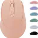 Wireless Mouse, Rechargeable Silent Portable Slim for Laptop/iPad/MacBook Pro/Air, Surface Pro/PC/Lenovo/Samsung Tablet (Nude Pink)