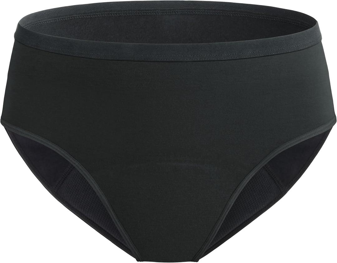 Incontinence Underwear for Women 3.5 oz Leakproof Protective Panties High Absorbency Bladder Control Postpartum Briefs Washable (Large, Black)