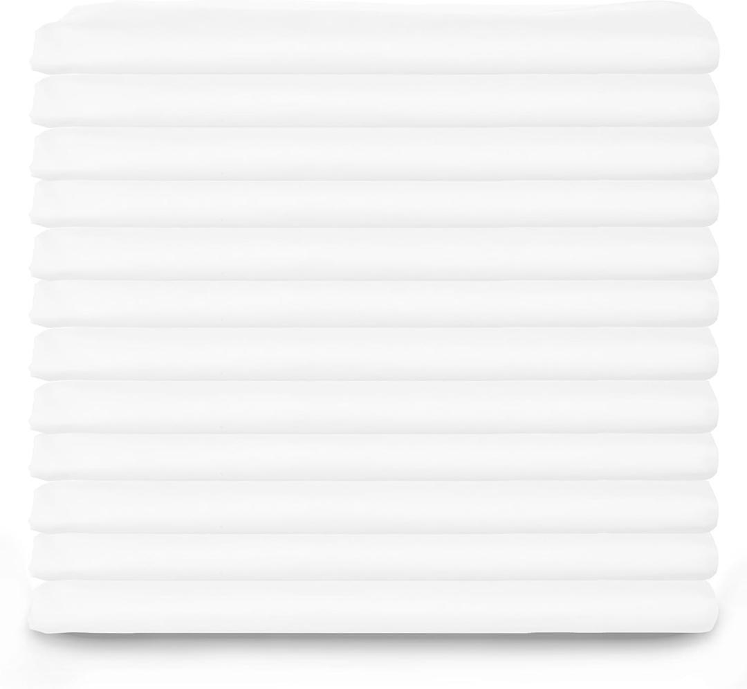 White Classic White Cotton Pillow Cases Standard Size Set of 12, Heavy Weight Quality Pillowcase with T-180 Thread Count, Elegant Double Stitched Tailoring Pillowcases, Pillow Covers 20x30 Inch