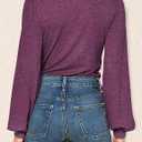 Agnes Urban Womens V Neck Long Sleeve Tops Dressy Casual Fall Shirts Puff Sleeve Loose Tunic Trendy Tops Blouses (Purple, M)