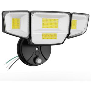 Abovizo 90W Flood Lights Outdoor, 10000LM Dusk to Dawn Outdoor Lighting, IP65 Waterproof, 6500K Daylight, 4 Heads LED Security Light for Garage, Yard, Porch (Black)