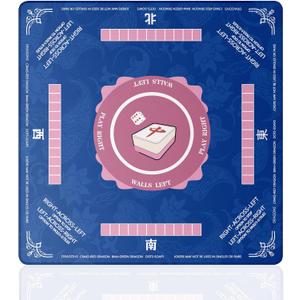 American Mahjong Mat 31"x31" with Rule- Professional Noise Reducing Rubber Dominoes Table Game Mat with Chinese Characters, Non-Slip Base & Velvet Bag - for Cards&Board Game Bule (Blue) American Mahjong Mat 31"x31" with Rule- Professional Noise Reducing Rubber Dominoes Table Game Mat with Chinese Characters, Non-Slip Base & Velvet Bag - for Cards&Board Game Bule (Blue)