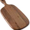 Muso Wood Small Cutting Board with Handle, Walnut Wooden Chopping Boards for Bread, Vegetables & Fruits, Dinner Cheese Board with Hole(15.2x7.3 Inches)