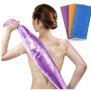 ARCH&M 3 Pack Exfoliating Towel for Body, 35Inch Korean & Japanese Style Washcloth for Shower, Deep Clean & Smooth Skin, Nylon Back Scrubber, More Hygienic Than Loofah (Orange Purple NavyBlue)