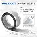 Zonon 6-1/2 x 50 ft Silicone Flexible Duct Connector Canvas Duct Connector Roll for Dryers Range Hoods HVAC Kitchen and Other Household Scenarios