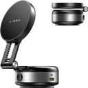 LISEN Portable Electric Vacuum Suction Phone Holder for MagSafe, Suction Cup Phone Mount Foldable Only on Mirror/Smooth Surface for 17 iPhone 16e/16/15/14/13/12 Pro/Pro Max (silver)