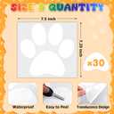 ReliThick 30 Pcs Paw Print Floor Decal 7.5" Large Pawprints Wall Cling Self Adhesive Footprint Floor Cling Window Stickers Wall Decal for Bedroom Living Room Decor(White)