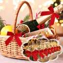 48 Pcs Red Velvet Bows for Christmas Tree, Red Bow Velvet Christmas Tree Bows Ornaments for Gift Wrapping Door Vintage Garland Wreath,Rustic Holiday Decor 1" Wide,3.5 x 3.5 Inch