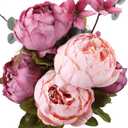 Duovlo Fake Flowers Vintage Artificial Peony Silk Flowers Wedding Home Decoration,Pack of 1 (New Sweetened Bean)