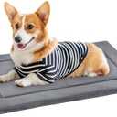 KHONSU PET Dog Bed Mat for Crate 1.1in Slim Cooling Pad Reversible Flannel & Waterproof Canva for Dogs up to 45 lbs