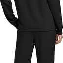 WIHOLL Lounge Sets for Women 2 Piece Fall Outfits 2025 Wide Leg Pant Matching Sets Womens Clothing (Black, L)