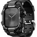 ULTIMAL Rugged Case with Band for Apple Watch 46mm,Compatible with Apple Watch Series 10, Military Grade Shockproof Bumper Cover for iWatch Tactical Band Men (46mm,Black)