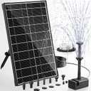 POPOSOAP 8 W Solar Fountain for Outdoors, Solar Pond Pump with 8 Water Spray Modes, 1.5 m Water Hose, Low Water Protection, Filter Sponges, for Garden Pond, Bird Fountain, Water Absorption
