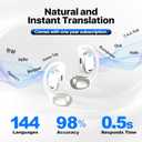 4 x OWS Translator Earbuds: 3in1 Translator Earphones 144 Languages & Accents & 8 Offline Translation Packs HD Sound Quality Long Battery Life, Ideal for Travel & Business, Milkywhite