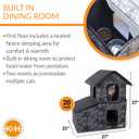 K&H Pet Products Two-Story Outdoor Kitty House with Dining Room Heated Gray Leaf 22 X 27 X 27 Inches