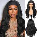 Quantum Love Curly Headband Wig Layered Headband Wigs for Black Women TALOS Long Wavy Natural Black Curly Synthetic Half Wig