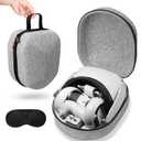 sarlar Hard Carrying Case for Meta/Oculus Quest 2 VR Headset, Touch Controller, Original Fabric Head Strap, Precise Slots, Odor Felt with Lens Protector Cover, Portable Protection for Travel (Gray)