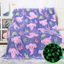 Glow in The Dark Blanket Axolotl Gifts Toys for Girls Cute Axolotl Blanket for Birthday Gifts (Throw Size 50" x 60" (130 x 150 cm))