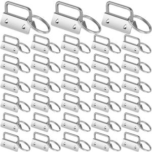 Outus 100 Pieces Key Fob Hardware Key Fob Keychain Wristlet with Split Ring (Silver,1 Inch)
