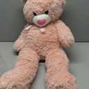 HollyHOME Giant Teddy Bear Stuffed Animal Large Bear Plush with Red Heart for Girlfriend and Kids Holiday Toy Gift 36 inch Pink