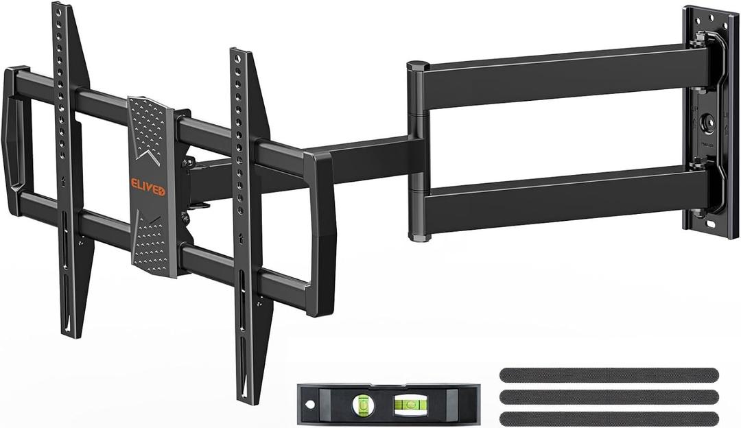 ELIVED Long Arm TV Mount for Most 42-75 Inch TVs, 32" Long Extension Arm Corner TV Wall Mount, Articulating Wall Mount tv Bracket Swivel and Tilt, Holds up to 99 lbs. Max VESA 600x400mm, YD1036