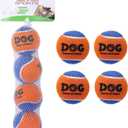 AMA SPORT Squeaky Tennis Balls for Dogs 2.5" Small Medium Dog Tennis Balls for Throwing and Fetching Dog Toys for Training, Exercise, High Bouncing 4 Pack (Orange Blue)