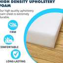 1/2" Thick x 16" Wide x 80" Long Upholstery Cushion - Firm 44 ILD High-Density Foam, Made in USA