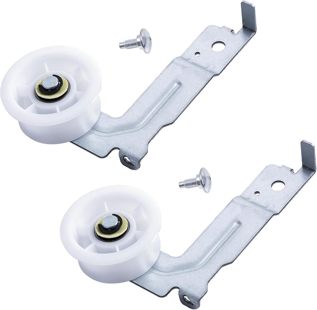 [Upgraded Dual Ball Bearings] BlueStars DC93-00634A Dryer Idler Pulley with Sturdy Clip  Compatible with Samsung Dryers - Replaces DC96-00882B DC96-00882C AP4373659 PS11771601-2 Packs (Pack of 2)