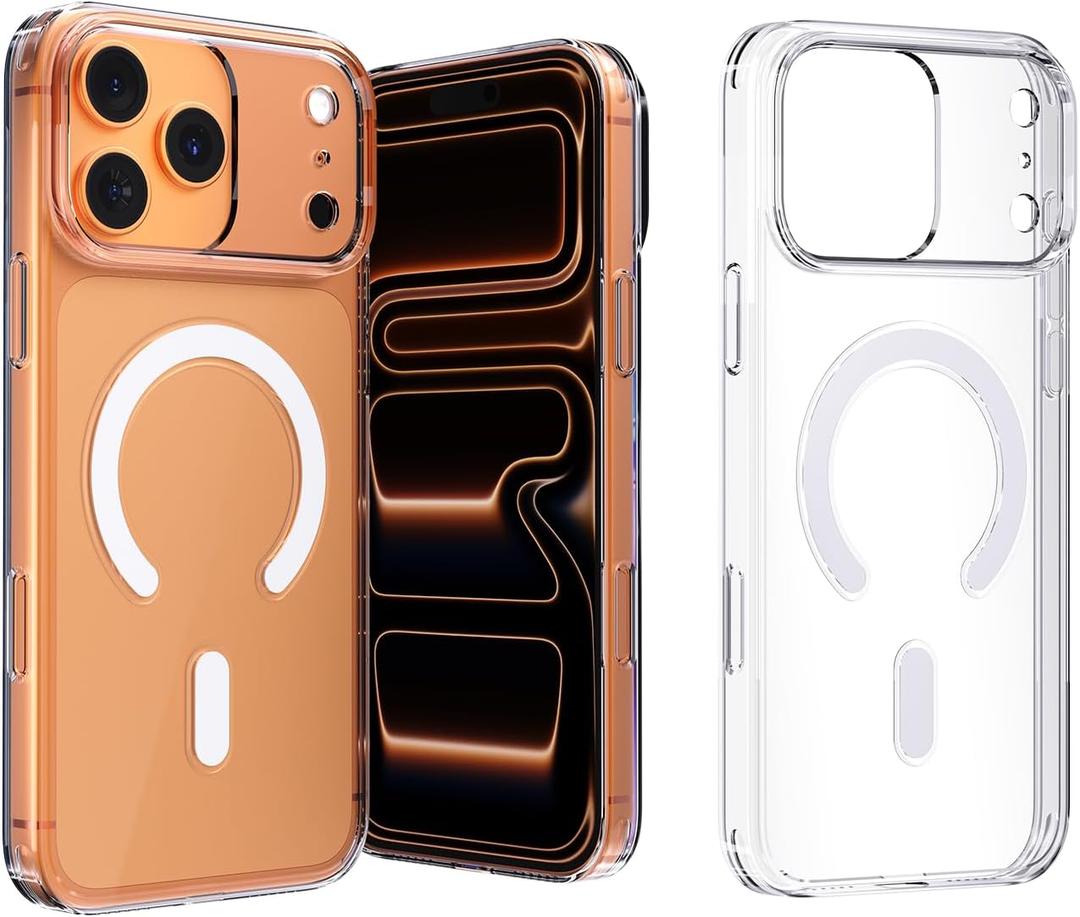 Magnetic Clear Case for iPhone 17 Pro Max, Scratch-Resistant PC Hard Back Cover, Anti-Yellowing Ultra-Slim Protective Transparent Cell Phone Case (for iPhone 17 Pro Max 6.9'')